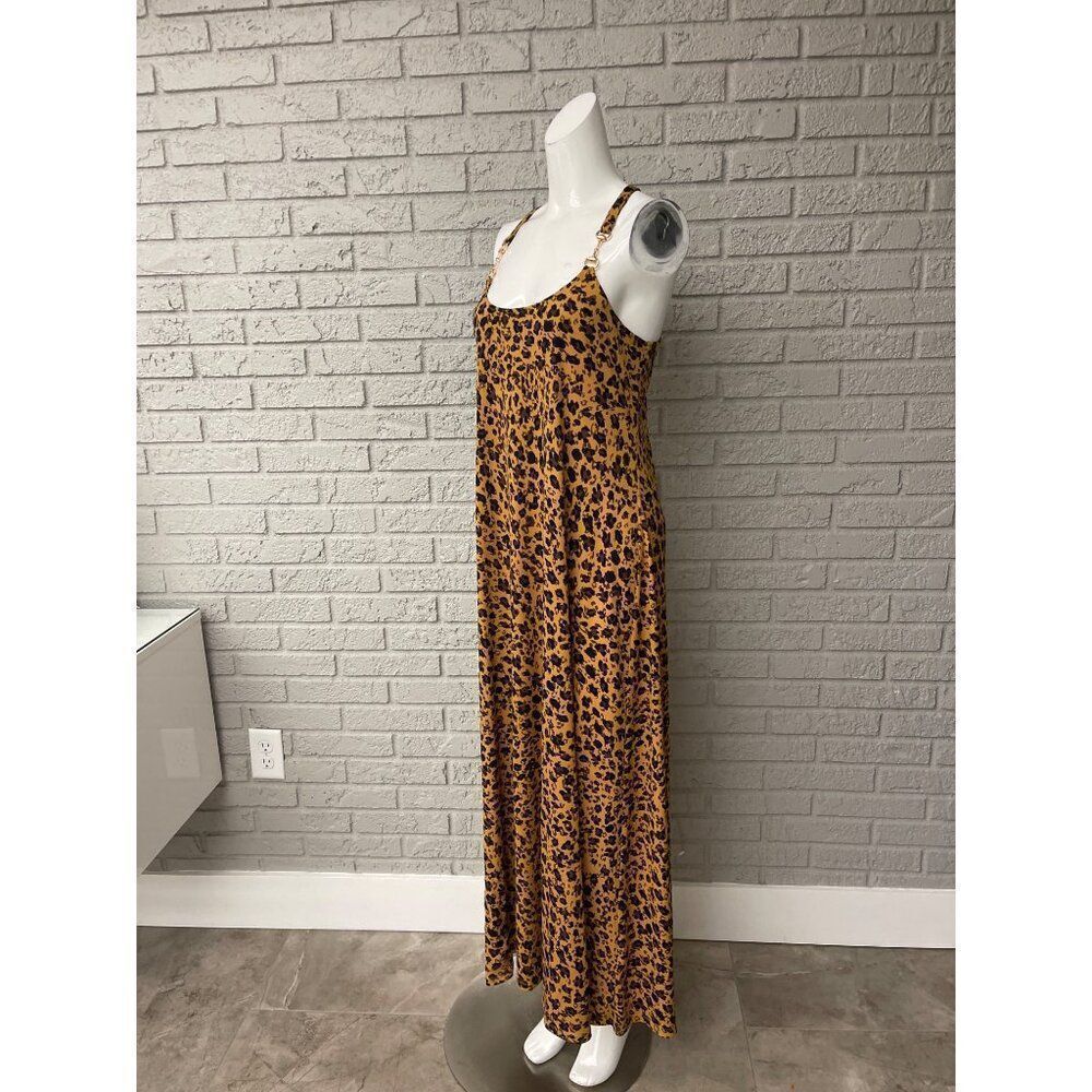 Donna Morgan Women Animal Print Halter Maxi Dress Size 8 - Picture 4 of 10